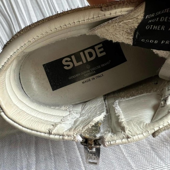 Golden Goose White & Pink Camo Slide Sneakers - Picture 5 of 7